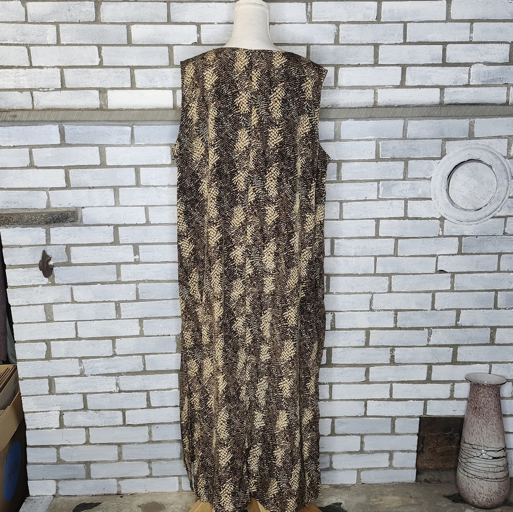 •Vintage MPH Collection Dress Women's Size 2X 90s Animal Print Midi Length Shift - Picture 5 of 10